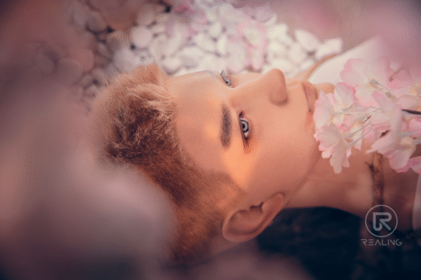 Alluring realistic gay silicone sex doll Ryan by Mendolls, in a cosmic LGBT passion reveal.