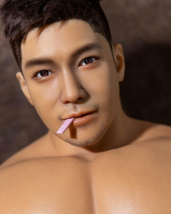 Mendolls gay fantasy silicone doll with hyper-realistic detail, unveiled in a mythical LGBT unboxing moment.