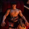 Mesmerizing Gay Silicone Doll for Intimacy by Mendolls, showcasing lifelike tenderness in a starry gay love scene.
