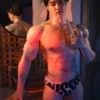 Mendolls silicone boyfriend doll gay with silky contours, crafted for gay devotion in a cosmic display.