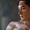 Mendolls silicone boyfriend doll gay with hyper-realistic texture, in a vibrant urban gay love display.