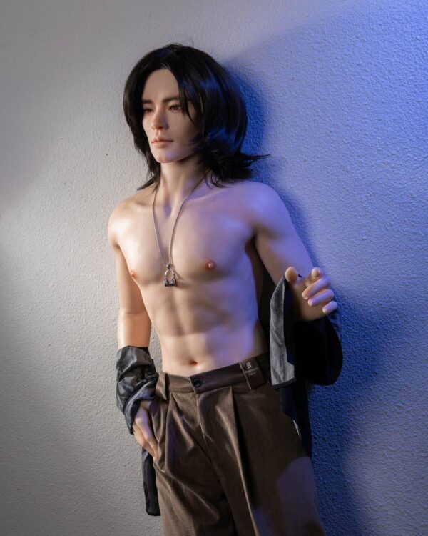 Monolid-eyed male companion doll for intimacy