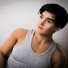 Erotic moment with silicone gay companion