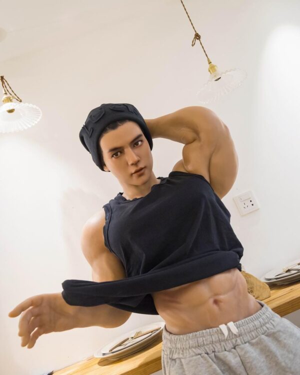 Mendolls muscle male sex doll with hyper-realistic detail, unveiled in a bold LGBT unboxing moment.