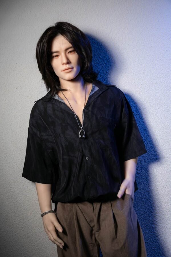 177cm/5ft10 Asian Gay Silicone Boyfriend Doll for Intimacy Long-Haired Companion - River