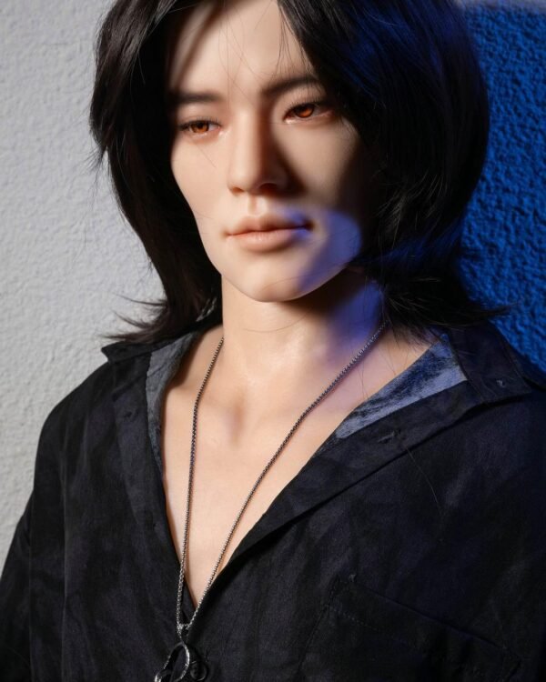 177cm/5ft10 Asian Gay Silicone Boyfriend Doll for Intimacy Long-Haired Companion - River