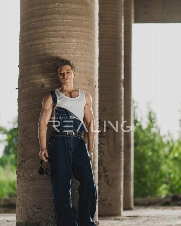 gay fantasy doll dressed in rugged denim