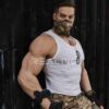 180cm muscular silicone male doll posing in tactical gear