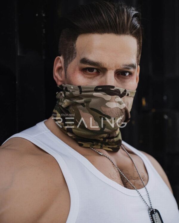 Detailed silicone doll for gay men with alpha soldier look