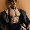 Dorian black leather gay doll