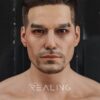 Gage gay military doll in tight white tank and camouflage pants