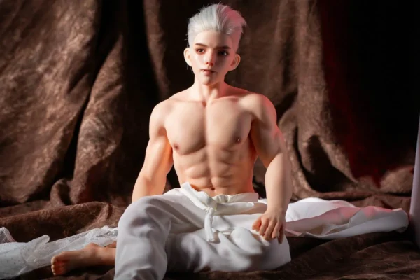 62cm mini silicone doll with muscular body and realistic rooted hair