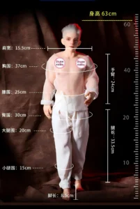 62cm mini silicone doll with muscular body