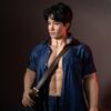 Full silicone 175cm male doll Joy in compression shirt for roleplay and display