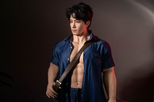 Full silicone 175cm male doll Joy in compression shirt for roleplay and display