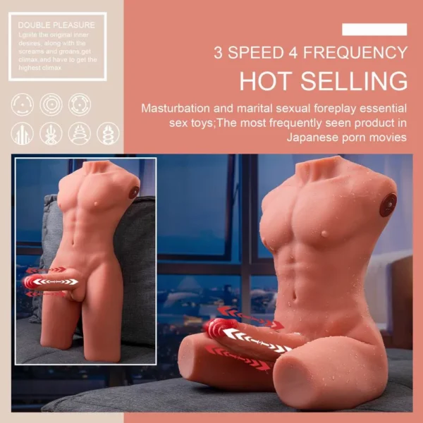 リアルなセックス玩具の胴体、ゲイのシリコン製バット玩具