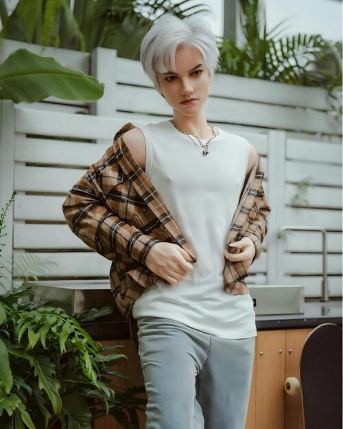 Realistic Asian Silicone Male Doll with Thrusting Dildo Function