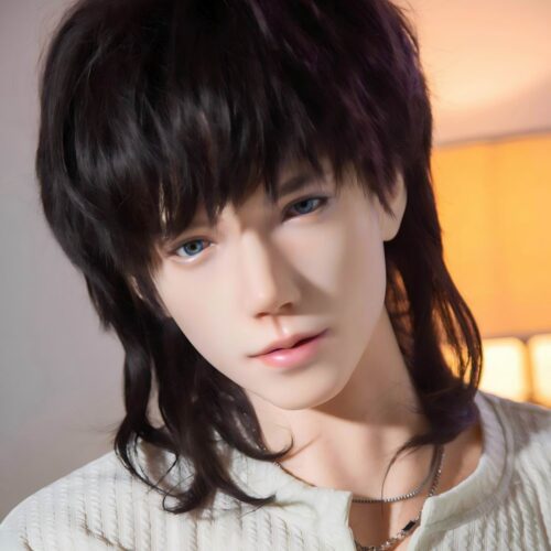 Full-body view of Akira 185cm realistic twink sex doll for gay men.