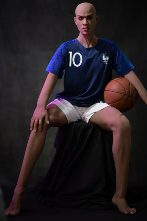 ヴィンセント男性セックスドールに使用されている高級シリコンスキンのマクロ撮影。.