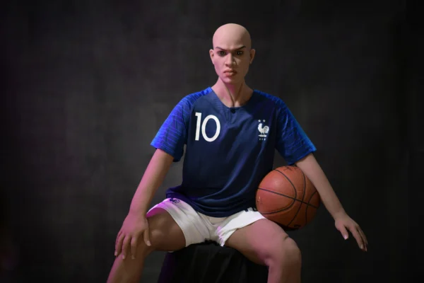 ヴィンセント男性セックスドールに使用されている高級シリコンスキンのマクロ撮影。.