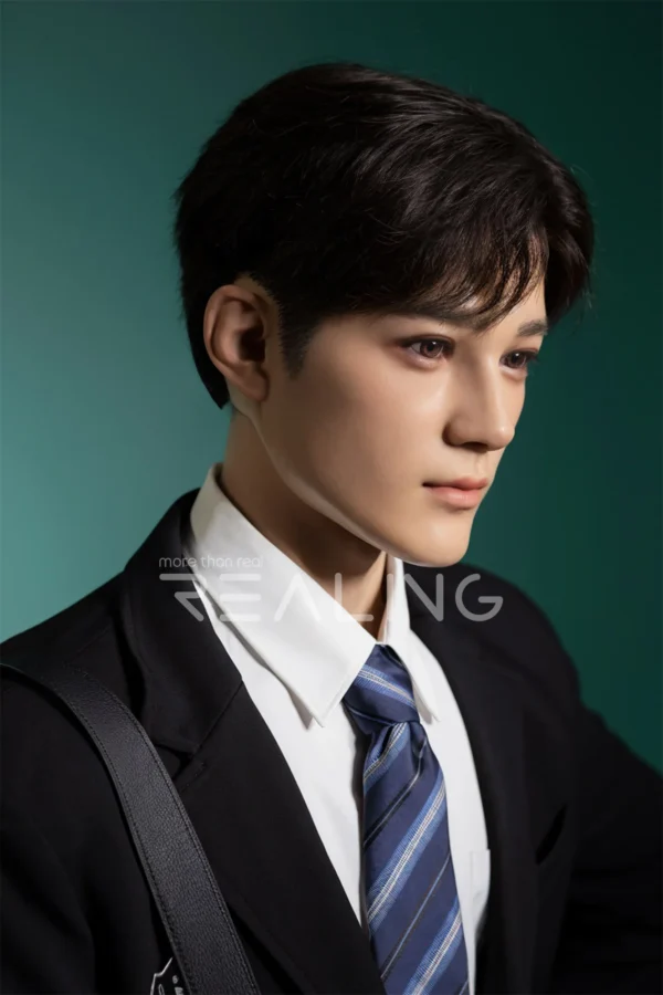175-cm-silicone-male-doll-for-gay-men-02 175 cm Silicone Male Doll for Gay Men, handsome adult man with Ivy League-inspired collegiate styling, view 2