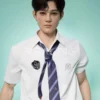 175 cm Silicone Male Doll for Gay Men, handsome adult man with Ivy League-inspired collegiate styling, view 4