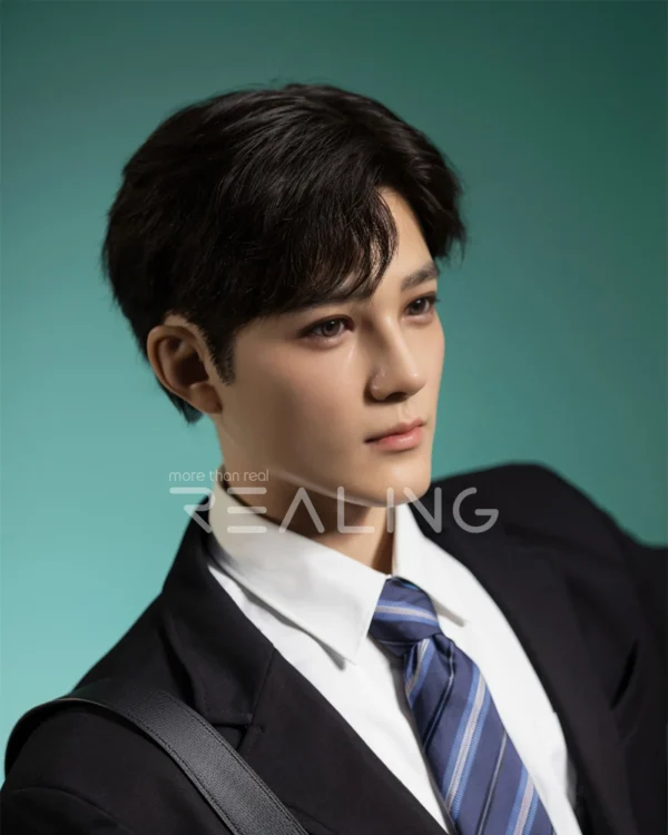 175-cm-silicone-male-doll-for-gay-men-12 175 cm Silicone Male Doll for Gay Men, handsome adult man with Ivy League-inspired collegiate styling, view 12