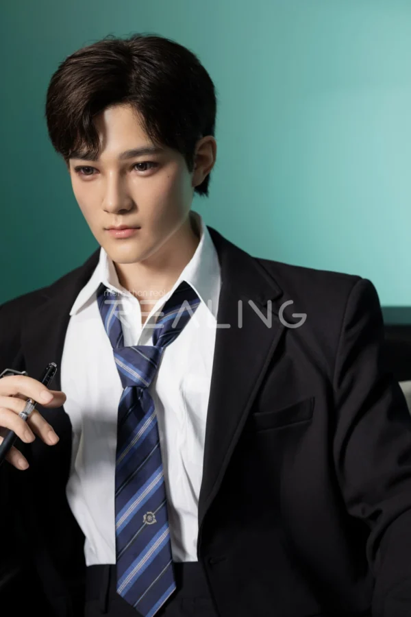 175-cm-silicone-male-doll-for-gay-men-14 175 cm Silicone Male Doll for Gay Men, handsome adult man with Ivy League-inspired collegiate styling, view 14