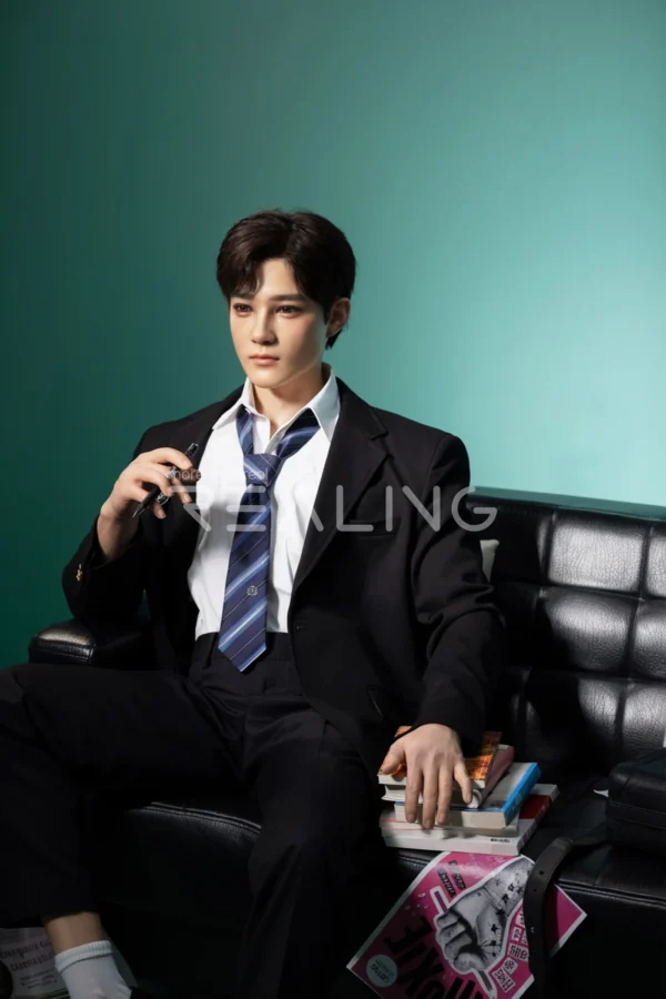 175-cm-silicone-male-doll-for-gay-men-15 175 cm Silicone Male Doll for Gay Men, handsome adult man with Ivy League-inspired collegiate styling, view 15