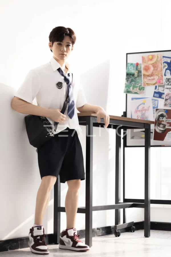 175-cm-silicone-male-doll-for-gay-men-20 175 cm Silicone Male Doll for Gay Men, handsome adult man with Ivy League-inspired collegiate styling, view 20