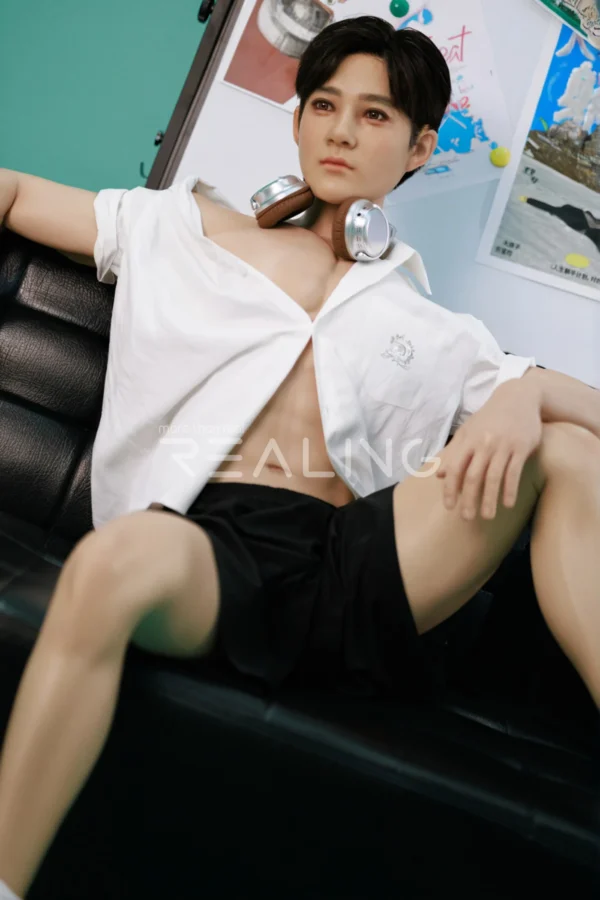 175-cm-silicone-male-doll-for-gay-men-35 175 cm Silicone Male Doll for Gay Men, handsome adult man with Ivy League-inspired collegiate styling, view 35