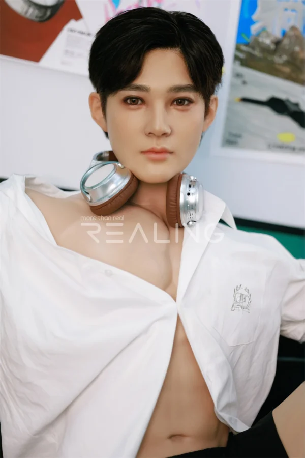 175-cm-silicone-male-doll-for-gay-men-36 175 cm Silicone Male Doll for Gay Men, handsome adult man with Ivy League-inspired collegiate styling, view 36