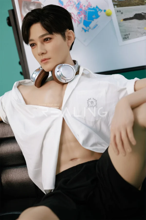 175-cm-silicone-male-doll-for-gay-men-37 175 cm Silicone Male Doll for Gay Men, handsome adult man with Ivy League-inspired collegiate styling, view 37