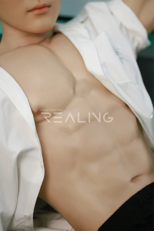 175-cm-silicone-male-doll-for-gay-men-44 175 cm Silicone Male Doll for Gay Men, handsome adult man with Ivy League-inspired collegiate styling, view 44