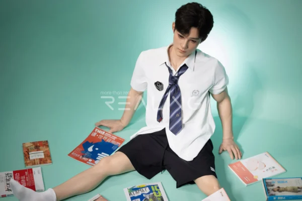 175-cm-silicone-male-doll-for-gay-men-47 175 cm Silicone Male Doll for Gay Men, handsome adult man with Ivy League-inspired collegiate styling, view 47