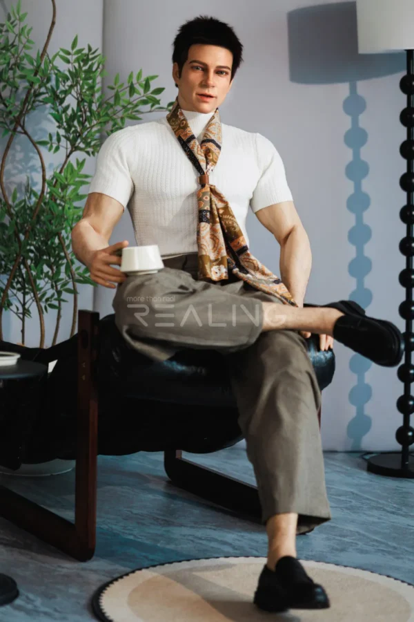 leo-gentleman-male-doll-178cm-30 Leo Gentleman Male Doll 178cm / 5'10" with quiet-luxury gentleman styling, product view 30