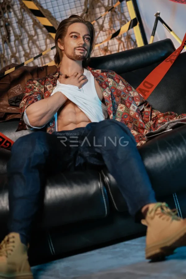 leonardo-blond-male-doll-178cm-16 Leonardo Blond Male Doll 178cm / 5'10" with blond, bearded smart-casual styling, product view 16