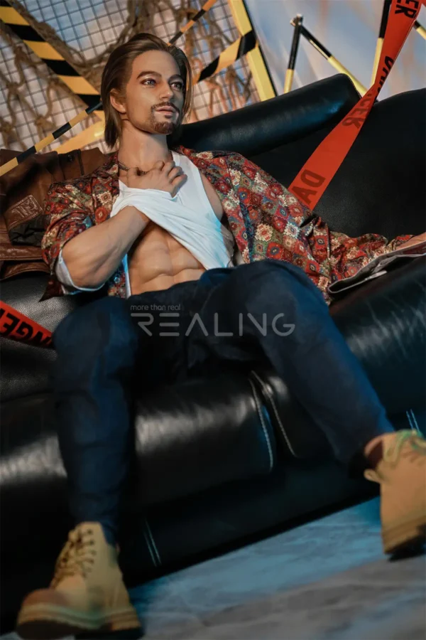 leonardo-blond-male-doll-178cm-17 Leonardo Blond Male Doll 178cm / 5'10" with blond, bearded smart-casual styling, product view 17