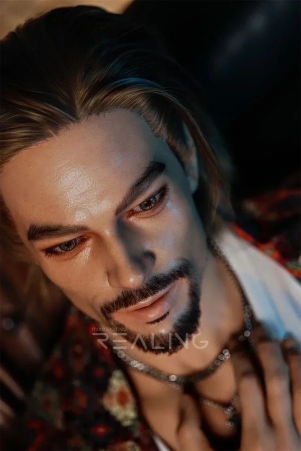 leonardo-blond-male-doll-178cm-18 Leonardo Blond Male Doll 178cm / 5'10" with blond, bearded smart-casual styling, product view 18