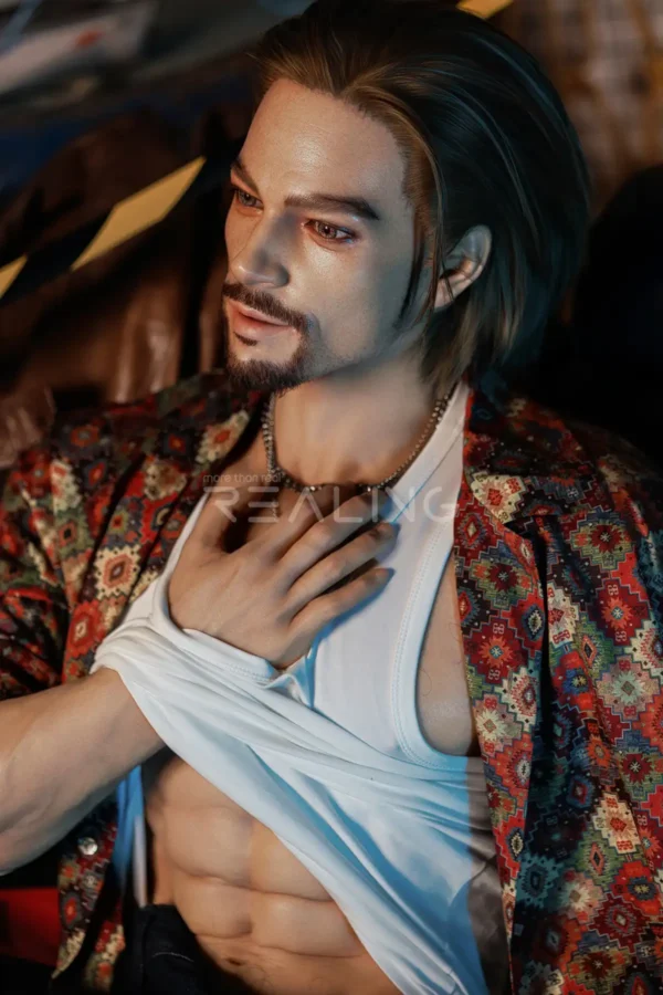 leonardo-blond-male-doll-178cm-19 Leonardo Blond Male Doll 178cm / 5'10" with blond, bearded smart-casual styling, product view 19