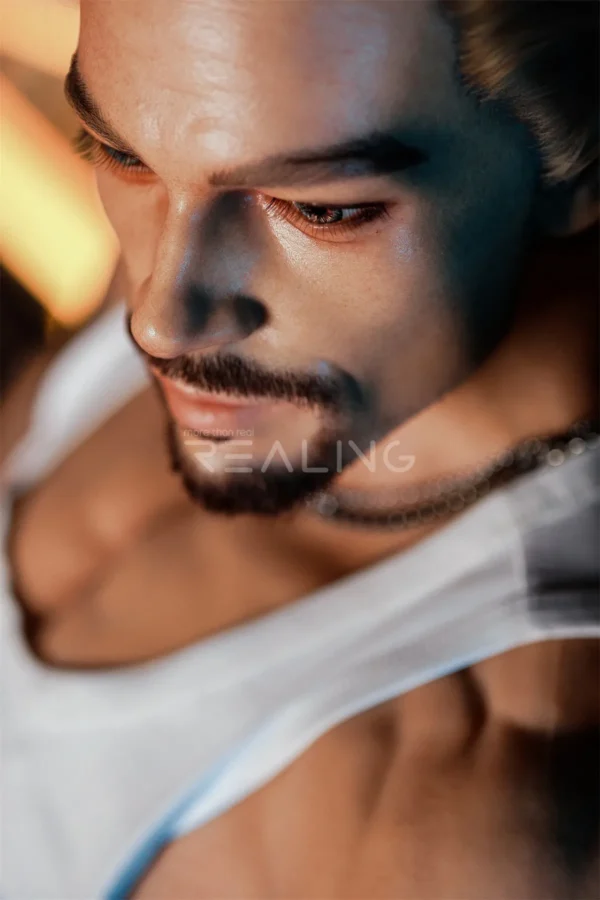 leonardo-blond-male-doll-178cm-22 Leonardo Blond Male Doll 178cm / 5'10" with blond, bearded smart-casual styling, product view 22