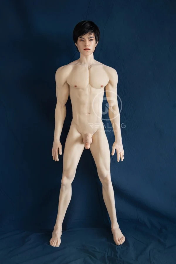 royce-full-silicone-male-doll-175cm-02 Royce Full Silicone Male Doll 175cm / 5'9" with baseball-inspired athletic styling, product view 2