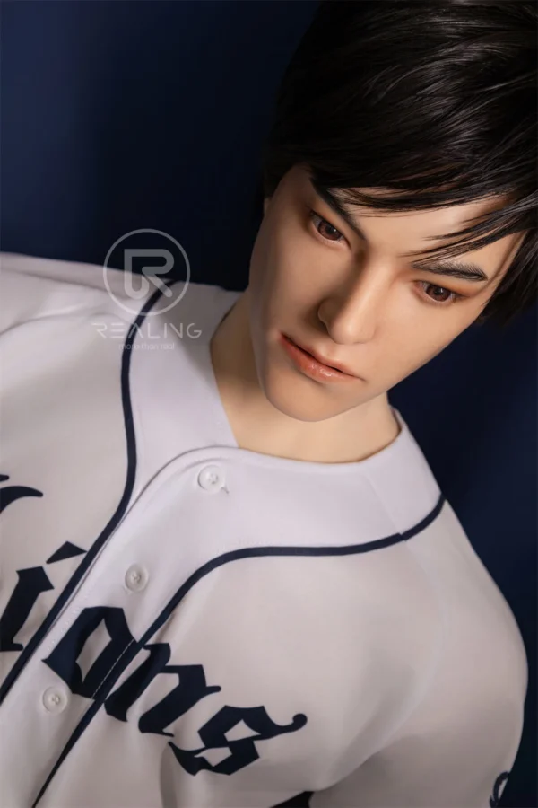 royce-full-silicone-male-doll-175cm-03 Royce Full Silicone Male Doll 175cm / 5'9" with baseball-inspired athletic styling, product view 3