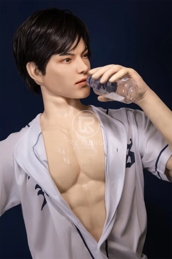 royce-full-silicone-male-doll-175cm-04 Royce Full Silicone Male Doll 175cm / 5'9" with baseball-inspired athletic styling, product view 4