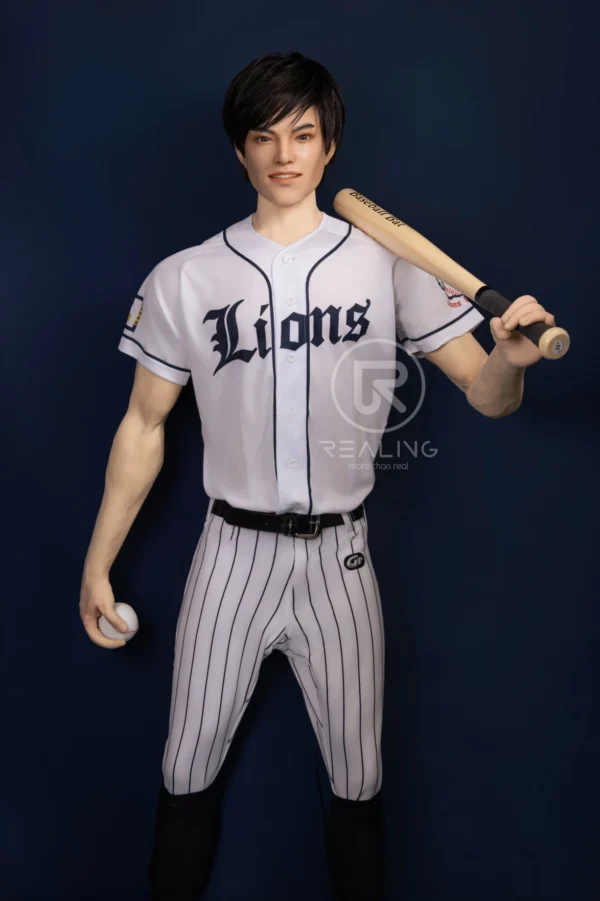 royce-full-silicone-male-doll-175cm-08 Royce Full Silicone Male Doll 175cm / 5'9" with baseball-inspired athletic styling, product view 8