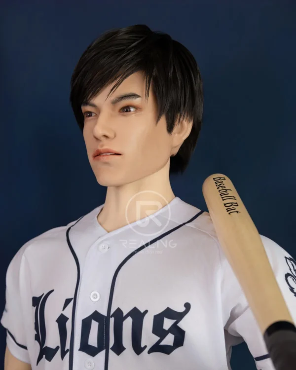 royce-full-silicone-male-doll-175cm-14 Royce Full Silicone Male Doll 175cm / 5'9" with baseball-inspired athletic styling, product view 14