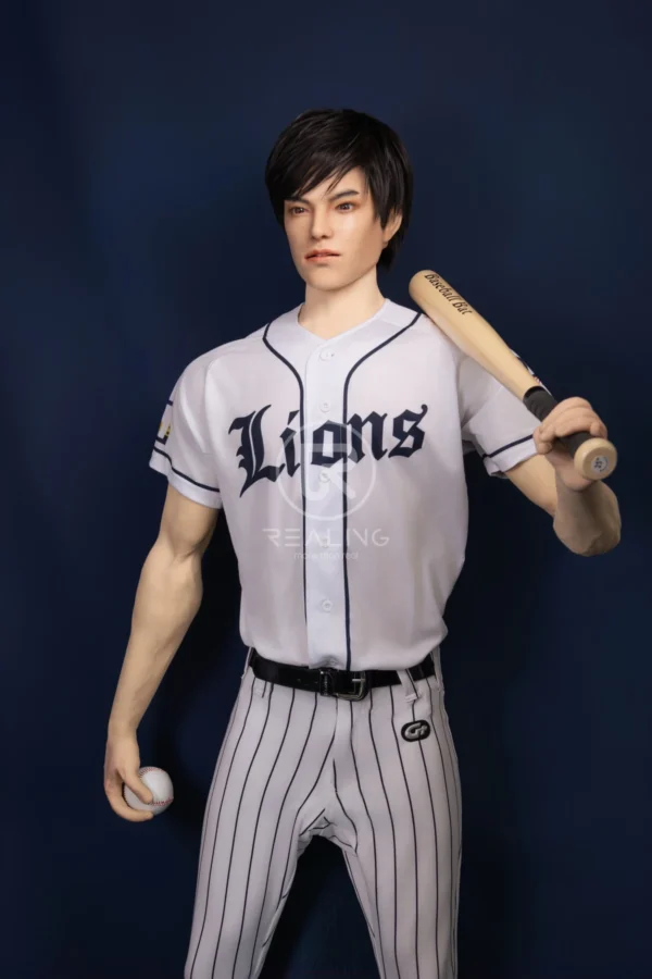 royce-full-silicone-male-doll-175cm-17 Royce Full Silicone Male Doll 175cm / 5'9" with baseball-inspired athletic styling, product view 17
