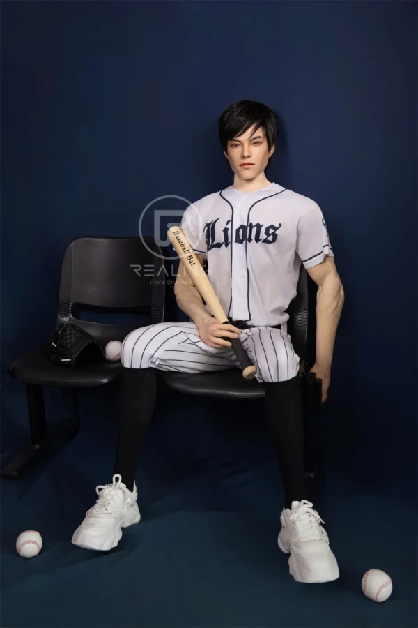royce-full-silicone-male-doll-175cm-18 Royce Full Silicone Male Doll 175cm / 5'9" with baseball-inspired athletic styling, product view 18