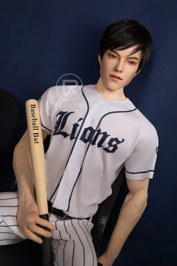 royce-full-silicone-male-doll-175cm-19 Royce Full Silicone Male Doll 175cm / 5'9" with baseball-inspired athletic styling, product view 19