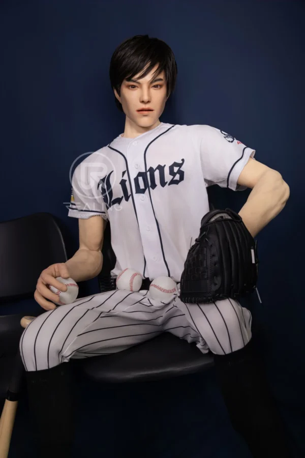 royce-full-silicone-male-doll-175cm-20 Royce Full Silicone Male Doll 175cm / 5'9" with baseball-inspired athletic styling, product view 20